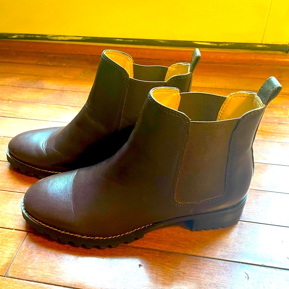 Talbots Women’s Chocolate Brown Leather Chelsea Boots-10M